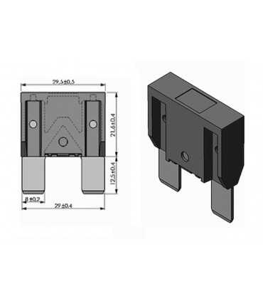 Saugiklio lizdas MAXI saugikliui kabelinis su dangteliu, Ø5mm
