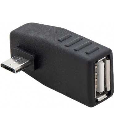 Perėjimas USB lizdas A tipo - Micro USB kištukas A tipo kampu