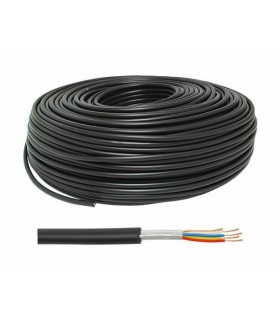 Ekranuotas laidas 4 gyslu, apvalus 4,5mm juodas Audio - video "Scart" kabelis,(geltona mėlyna,raudona, balta gyslos) 1m