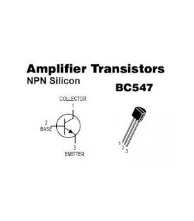 Tranzistorius BC547A NPN 50V 0,1A 0,5W 300MHz