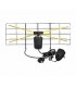 TV kambarinė antena VHF/UHF su 40dB stiprintuvu, maitinimo šaltiniu ir RG6U kabeliu