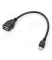 Perėjimas  OTG USB2.0 AF lizdas - USB micro  kištukas juodas