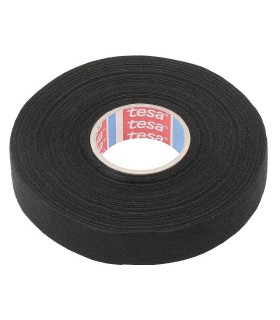 Tekstilinė Izoliacinė juosta Tesa 51608, 0.3mmx19mmx25m, juoda, (pūkuota)