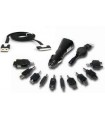Universalus auto kroviklis 12-24V su  11 kištukai, Micro USB, Mini USB + USB jungtis ,iphone