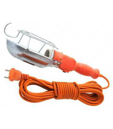 Nešiojama lempa su kabliu "perenoskė" ir jungikliu , 5m.laidu iki 100W lemputė