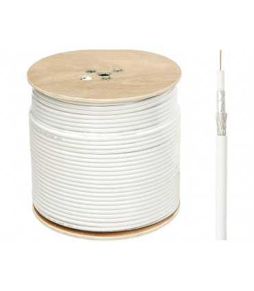 Koaksialinis kabelis varinis 75 Om, baltas 1.0mm, Cu / 64x0.12mm AL / 6.8mm
