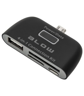 Atminties kortelių skaitytuvas telefonams ir planšetiniams komp.4-1 per mikro USB 2.0 jungtį